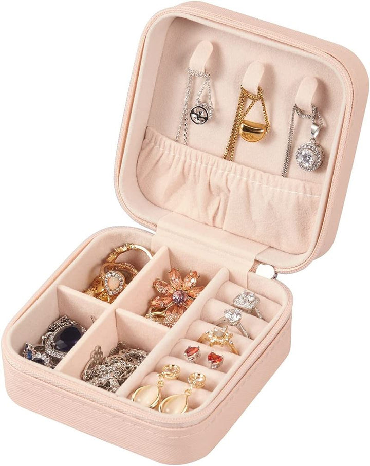 UNIQ Leatherette jewellery box for earrings - Pink Square - pink - Jewelry Box