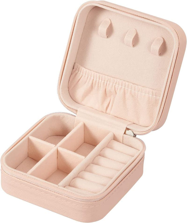 UNIQ Leatherette jewellery box for earrings - Pink Square - pink - Jewelry Box