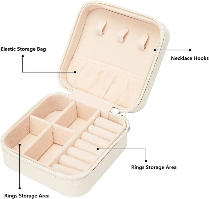 UNIQ Leatherette jewellery box for earrings - White Square - white - Jewelry Box