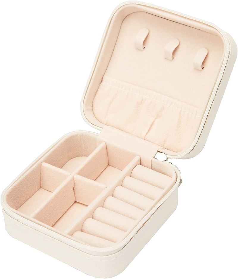 UNIQ Leatherette jewellery box for earrings - White Square - white - Jewelry Box