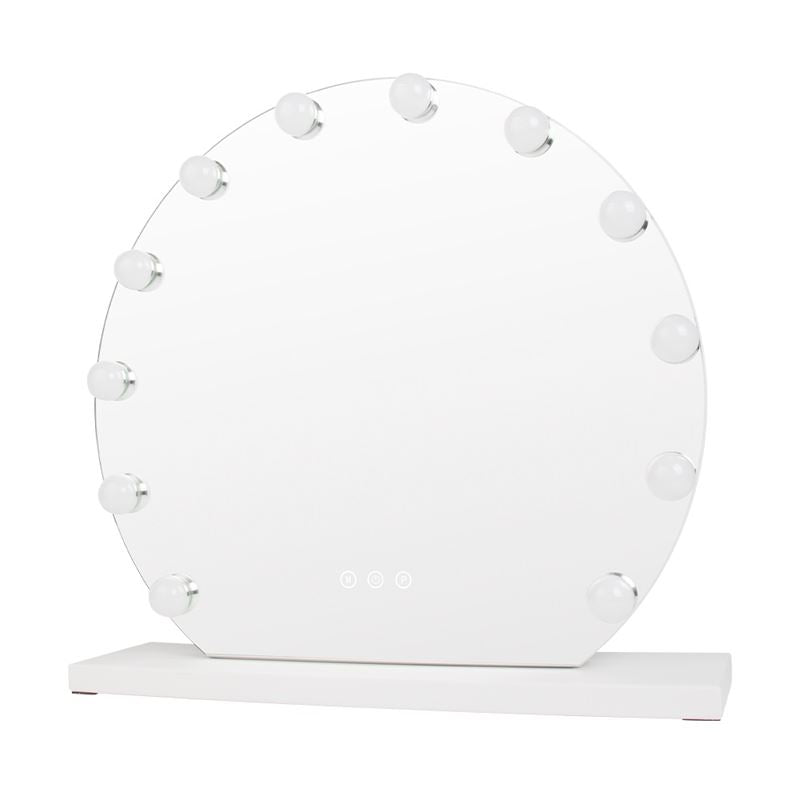 UNIQ London Round Make - up Mirror with 12 LED bulbs and touch function - White - | Fashiongirl