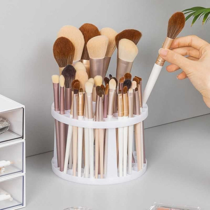 UNIQ Makeup brush organiser - brush holder for 49 brushes - white - | Fashiongirl