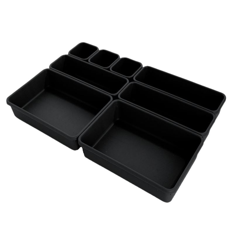 UNIQ Multi Drawer Organiser Set with 8 Boxes - Black - | Fashiongirl