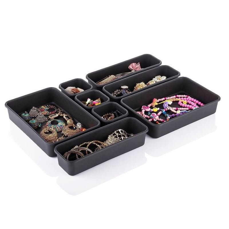 UNIQ Multi Drawer Organiser Set with 8 Boxes - Grey - | Fashiongirl