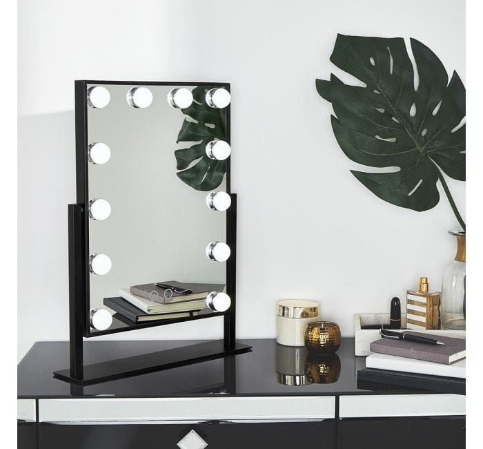 UNIQ New York Mega - Makeup mirror 12 bulbs - Black - | Fashiongirl