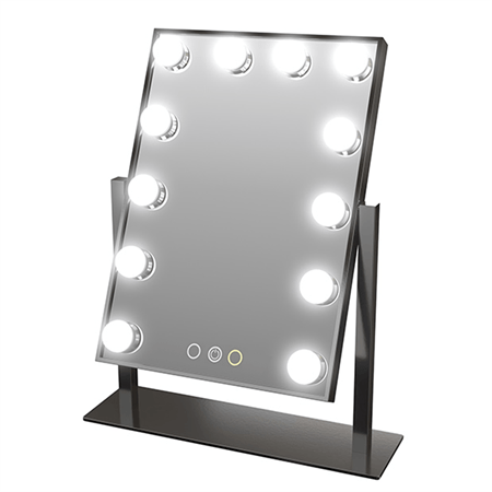 UNIQ New York Mega - Makeup mirror 12 bulbs - Black - | Fashiongirl