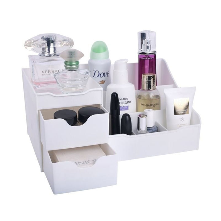 UNIQ Organiser for makeup &amp; skincare products with 9 compartments - White - Organiser
