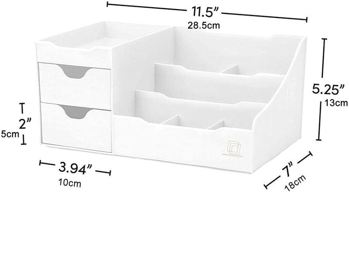 UNIQ Organiser for makeup &amp; skincare products with 9 compartments - White - Organiser