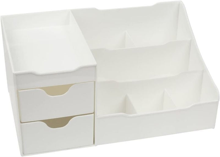 UNIQ Organiser for makeup &amp; skincare products with 9 compartments - White - Organiser