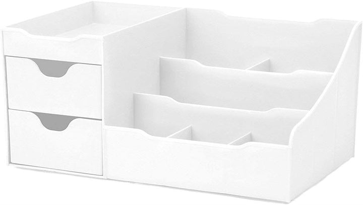 UNIQ Organiser for makeup &amp; skincare products with 9 compartments - White - Organiser