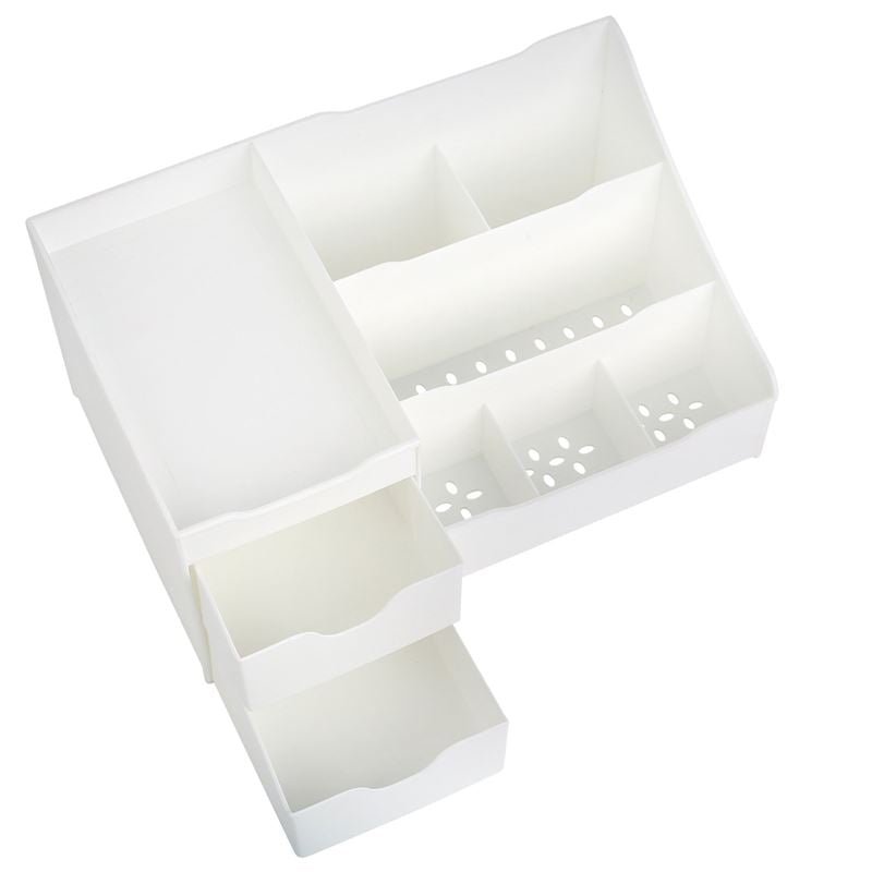 UNIQ Organiser for makeup &amp; skincare products with 9 compartments - White - Organiser
