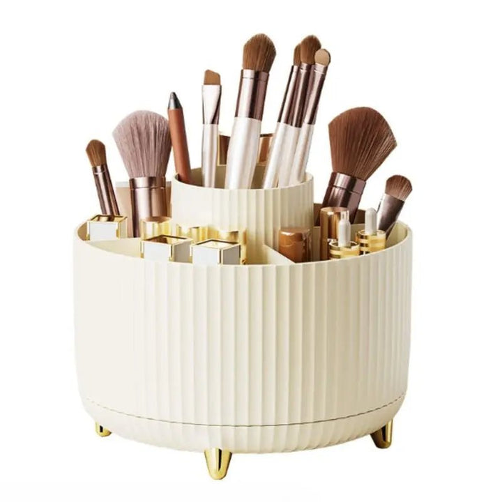 UNIQ Rotating Makeup Organiser - Cream White - Organiser