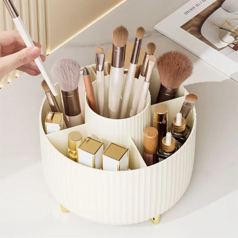 UNIQ Rotating Makeup Organiser - Cream White - Organiser