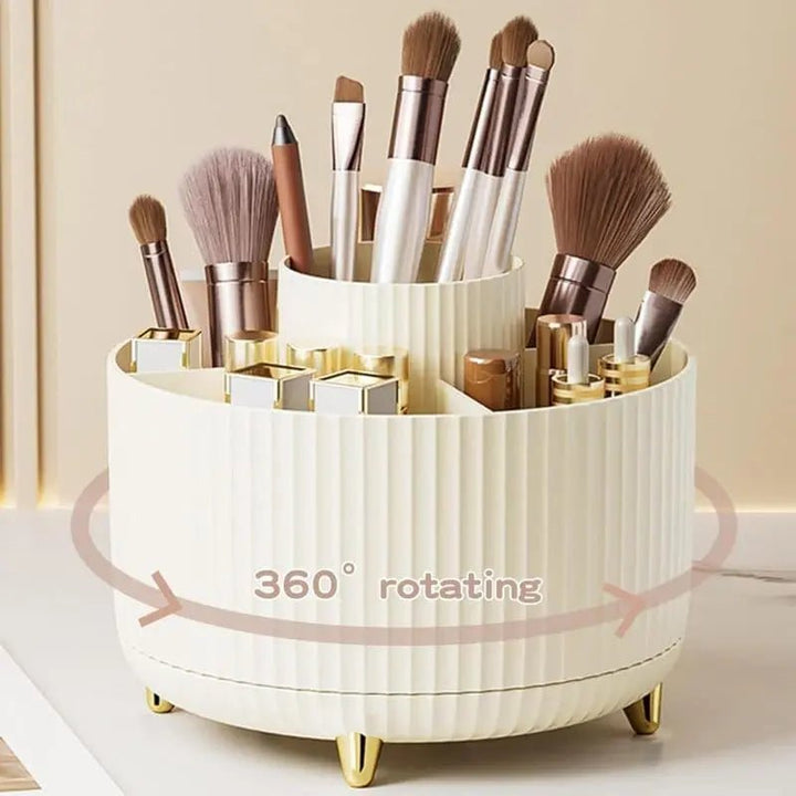 UNIQ Rotating Makeup Organiser - Cream White - Organiser