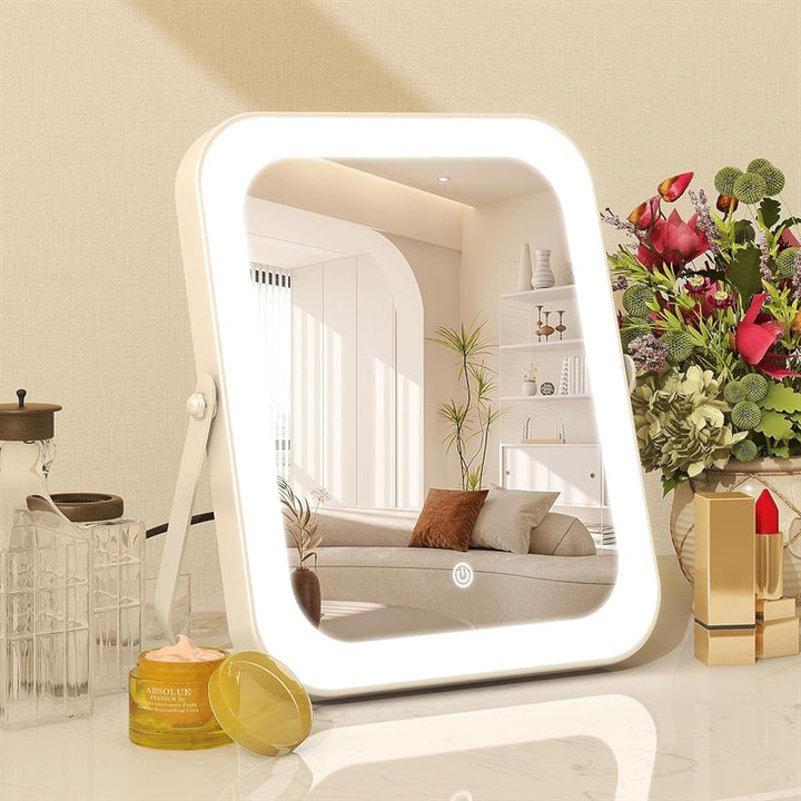 UNIQ Vanity LED Makeup Mirror with Smart Touch Control and 360° Rotation - | Fashiongirl