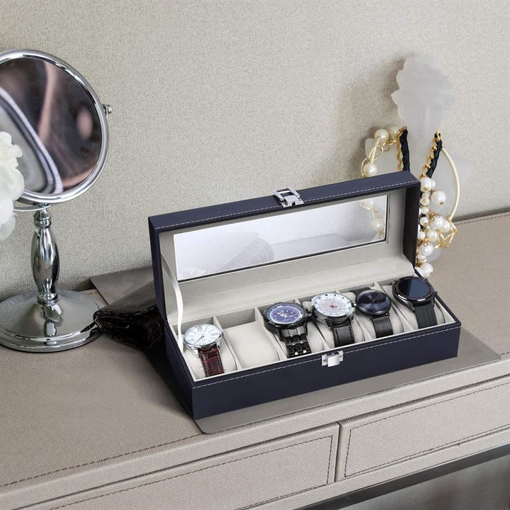 UNIQ Watch box / Leather watch box for 6 watches - unisex - | Fashiongirl