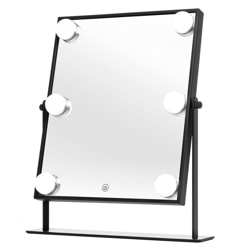 UNIQ XL Hollywood make - up mirror with 6 LED bulbs and touch function - Black - | Fashiongirl