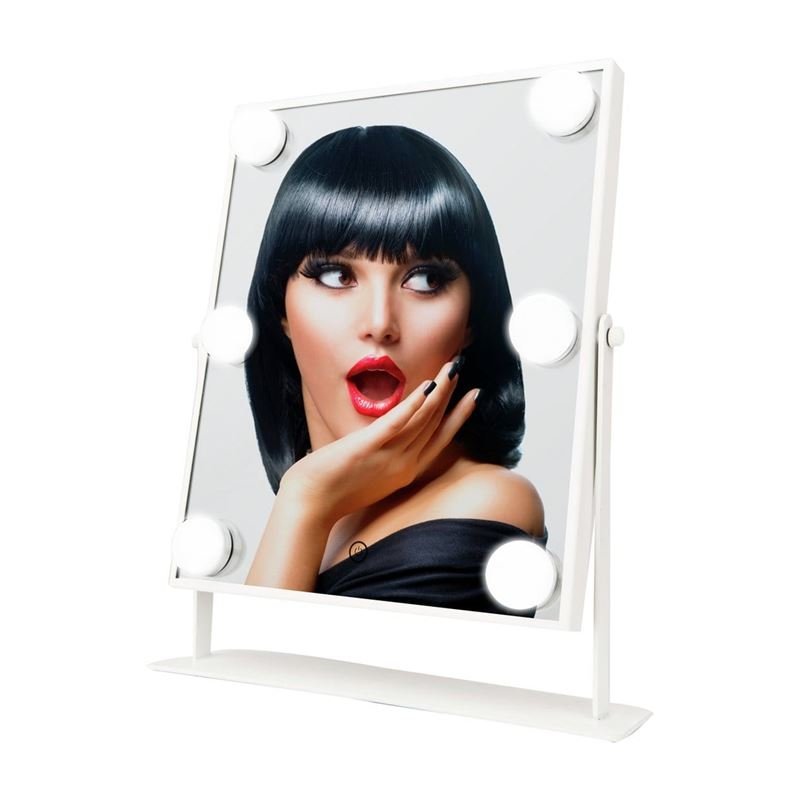 UNIQ XL Hollywood make - up mirror with 6 LED bulbs and touch function - White - | Fashiongirl