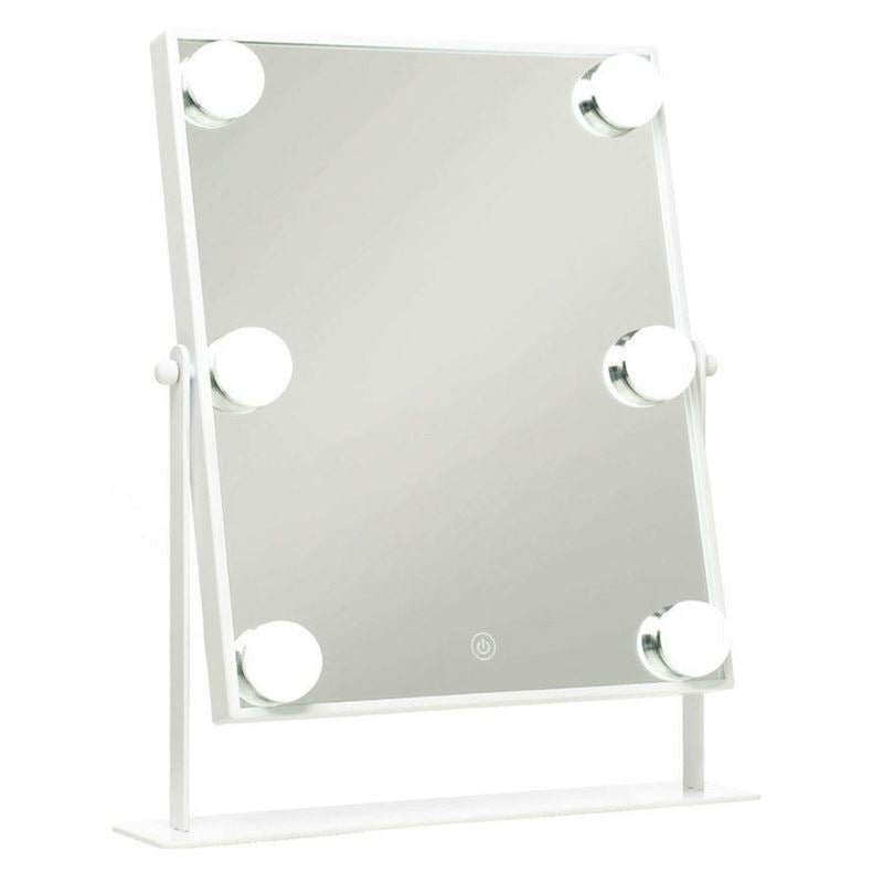 UNIQ XL Hollywood make - up mirror with 6 LED bulbs and touch function - White - | Fashiongirl