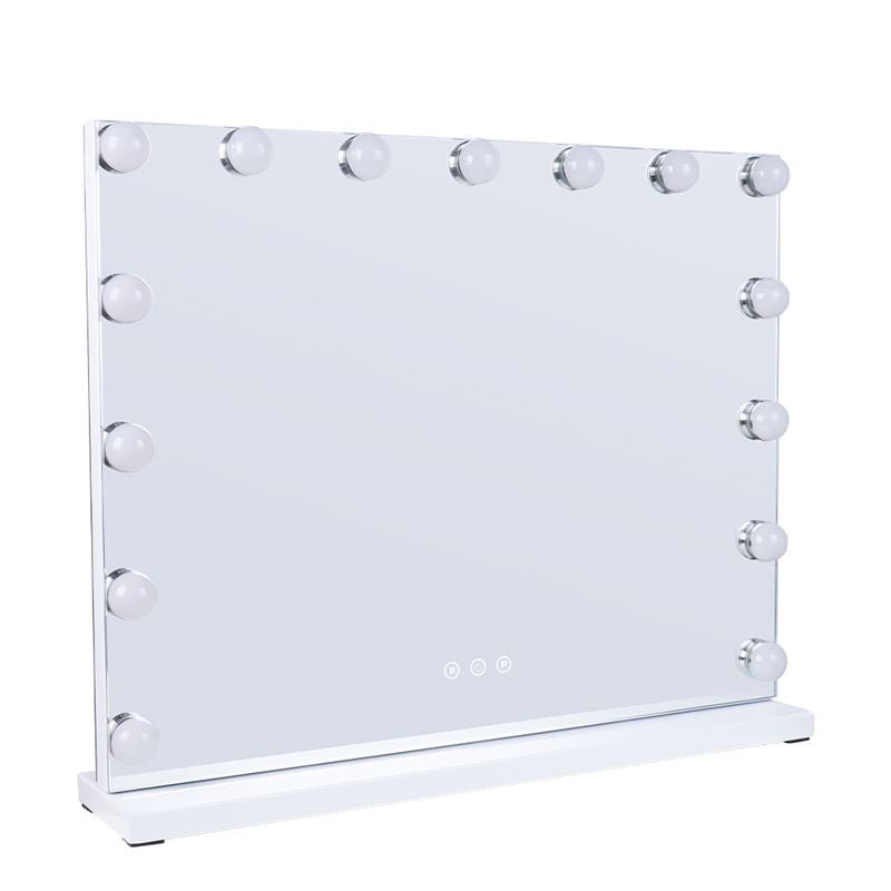UNIQ XL Hollywood Vanity Mirror with 15 LED bulbs and touch function - White - Mirror