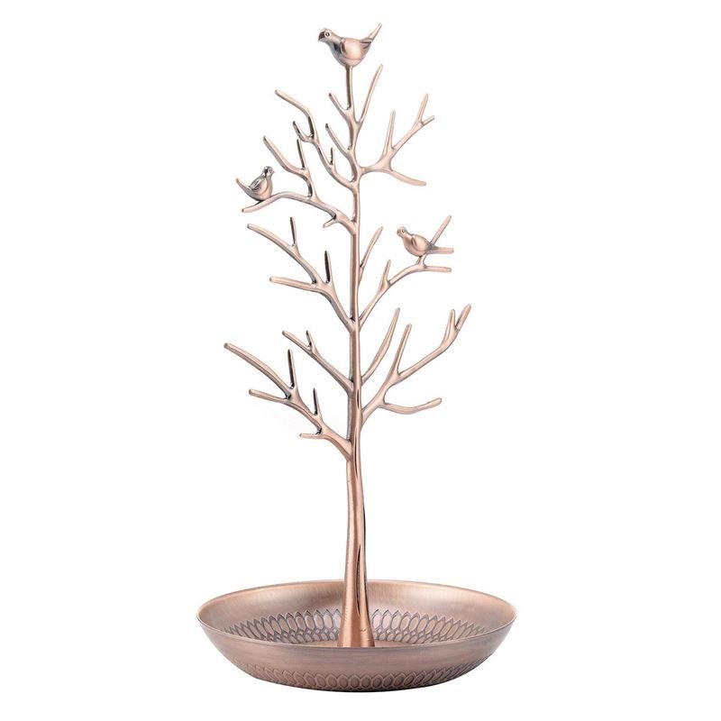 Vintage jewellery tree with 3 birds (bronze) - | Fashiongirl