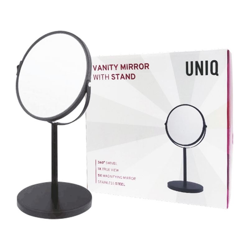 UNIQ Makeup Mirror with Stand - Black