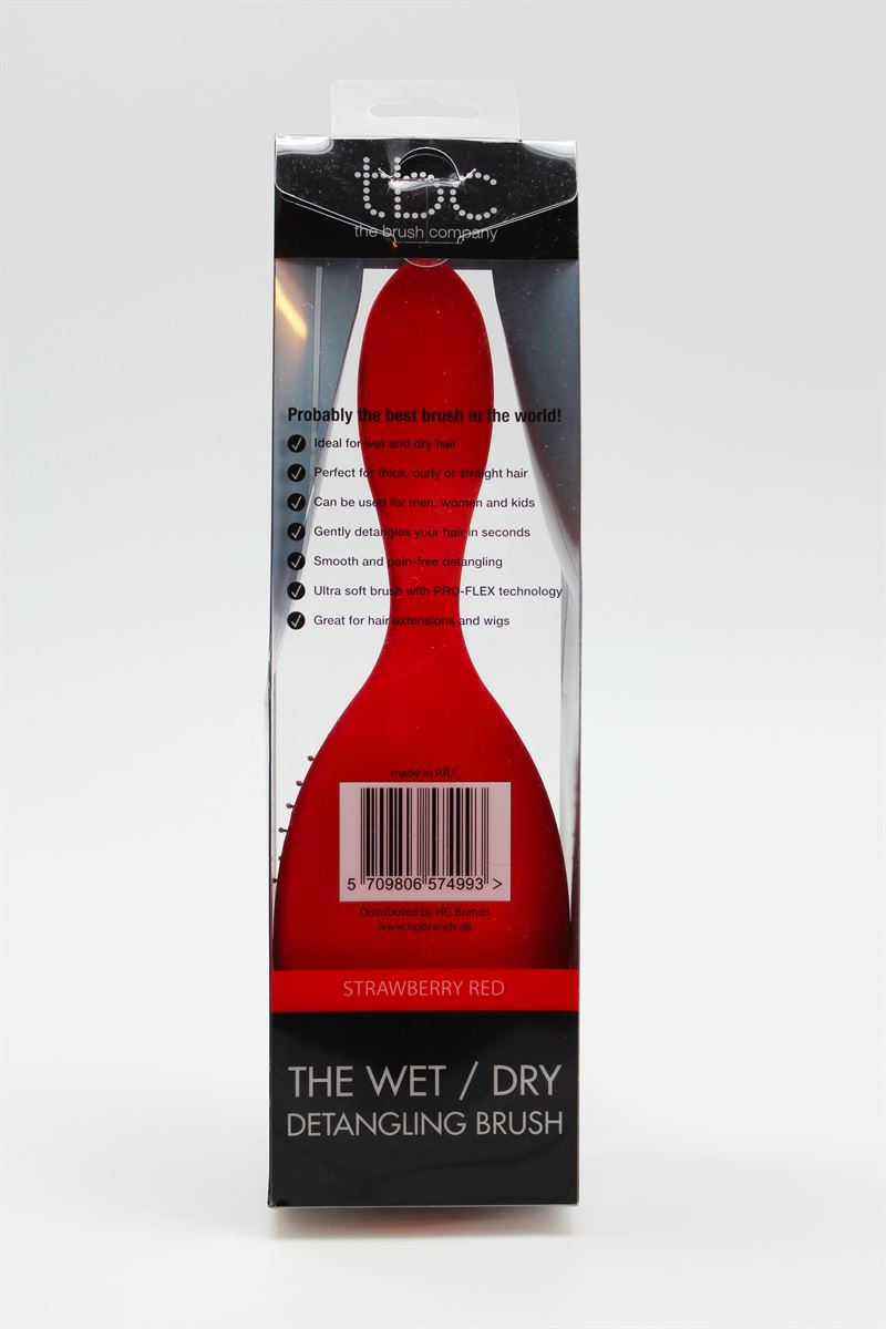 TBC The Wet & Dry Brush Detangler Hairbrush - Strawberry Red