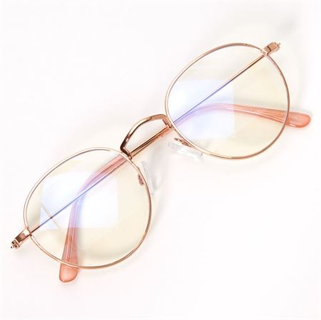 Blue Light Glasses - Round Frame Rose Gold, Style 10