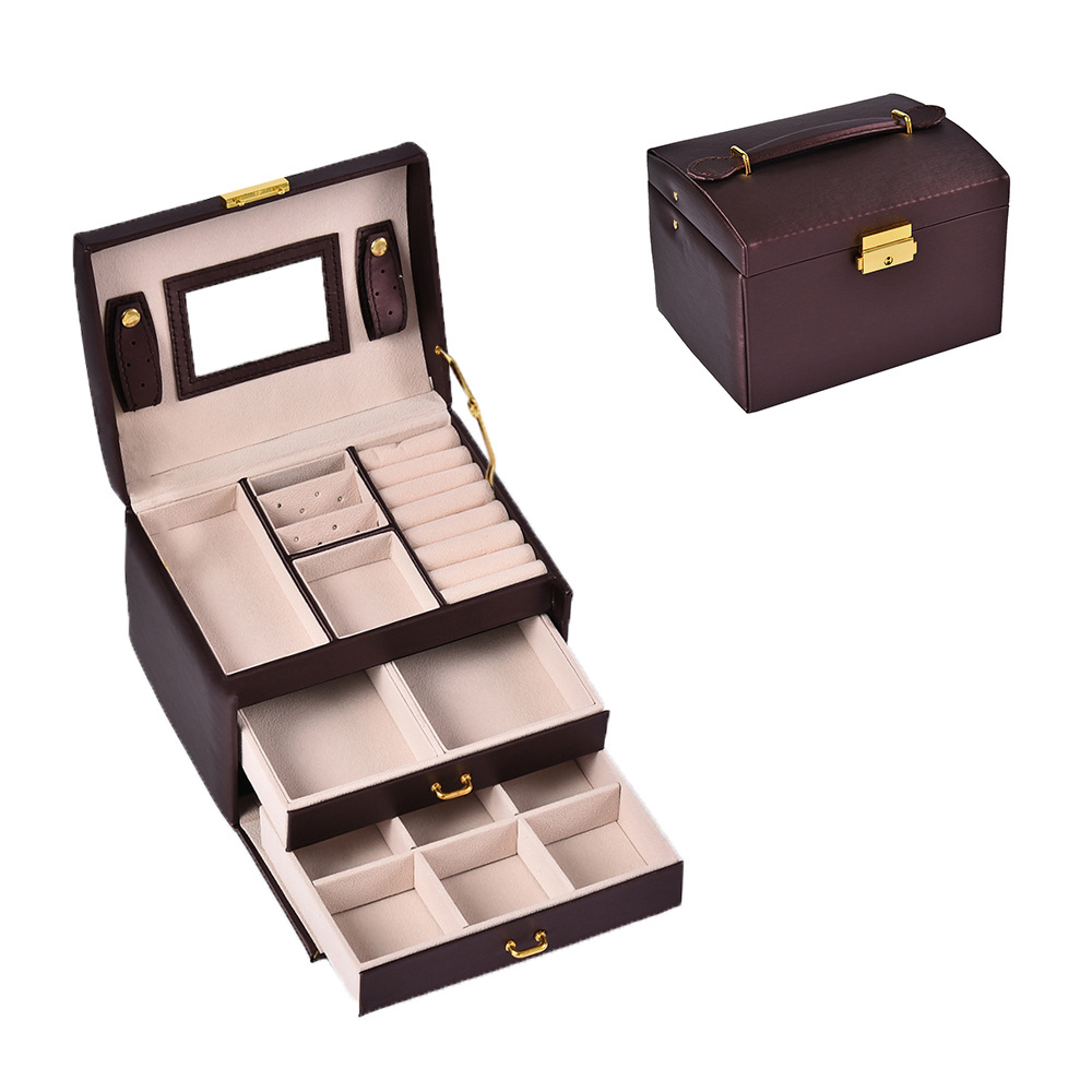  UNIQ Classic XL Jewelry Box with 3 Layers - S118 - Brown