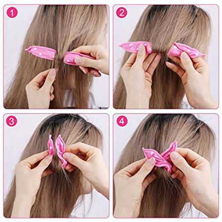 Magic Sponge Curlers - Heatless Hair Curlers - Pink 20 pcs