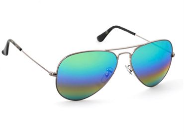 Lux Aviator Oil Pilot Sunglasses - Mirrored Lenses with Color Gradient