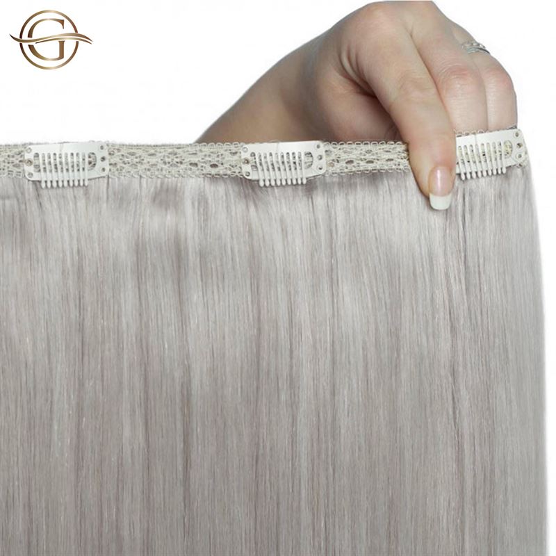 Clip On Hair Extensions #88A Gray - 7 Set - 60 cm | Gold24
