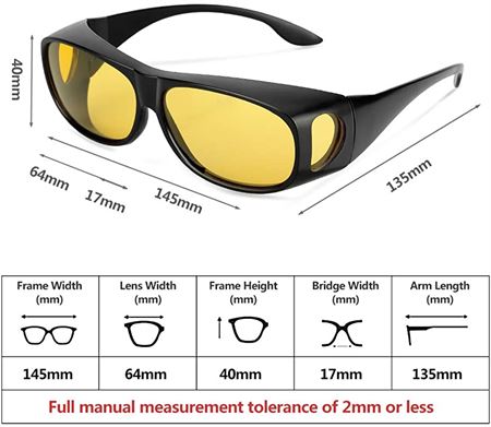 HD Polarized Night Vision Sunglasses for Driving in the Dark - Yellow Lens