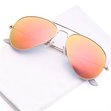 Lux Aviator Pilot Sunglasses - Pink with Gold Frame