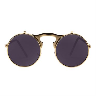 Steampunk sunglasses in gold with flip function