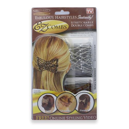 EZ Combs Elastic Hair Comb - Silver