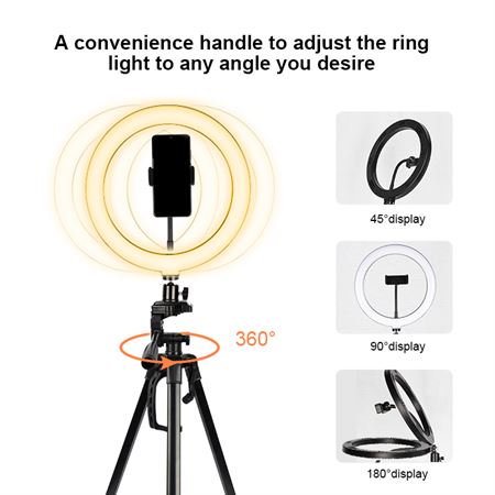   Ring Light Model 201 for YouTube and TikTok | With Tripod max. 167 cm & Bluetooth Remote Control