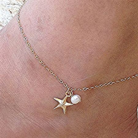 Ankle Bracelet Starfish + Pearl