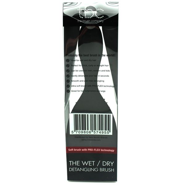 TBC The Wet & Dry Brush Detangler Hairbrush - Black