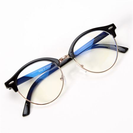 Blue Light Glasses - Round Browline, Style 4