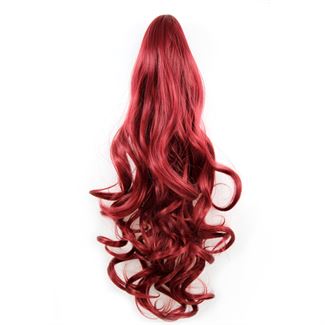 Ponytail Hairpiece with hair claw, Curly - red brown #33