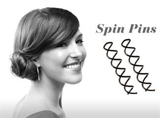 Spin pins Hair Spirals - black 2 pcs
