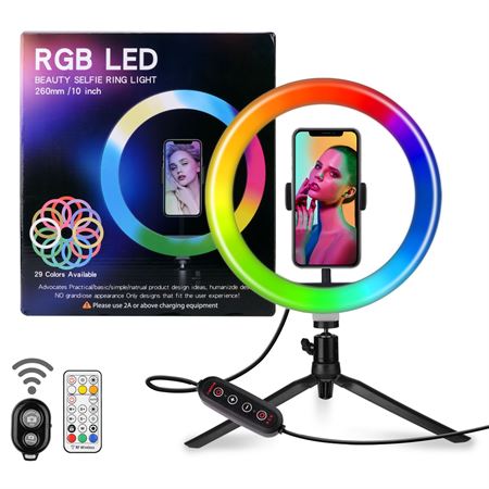 Ring Light with RGB Light + Wireless Remote Control