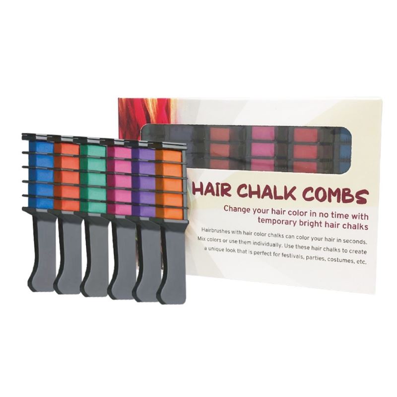 UNIQ Hairbrush with Hair Chalk - 6 colors