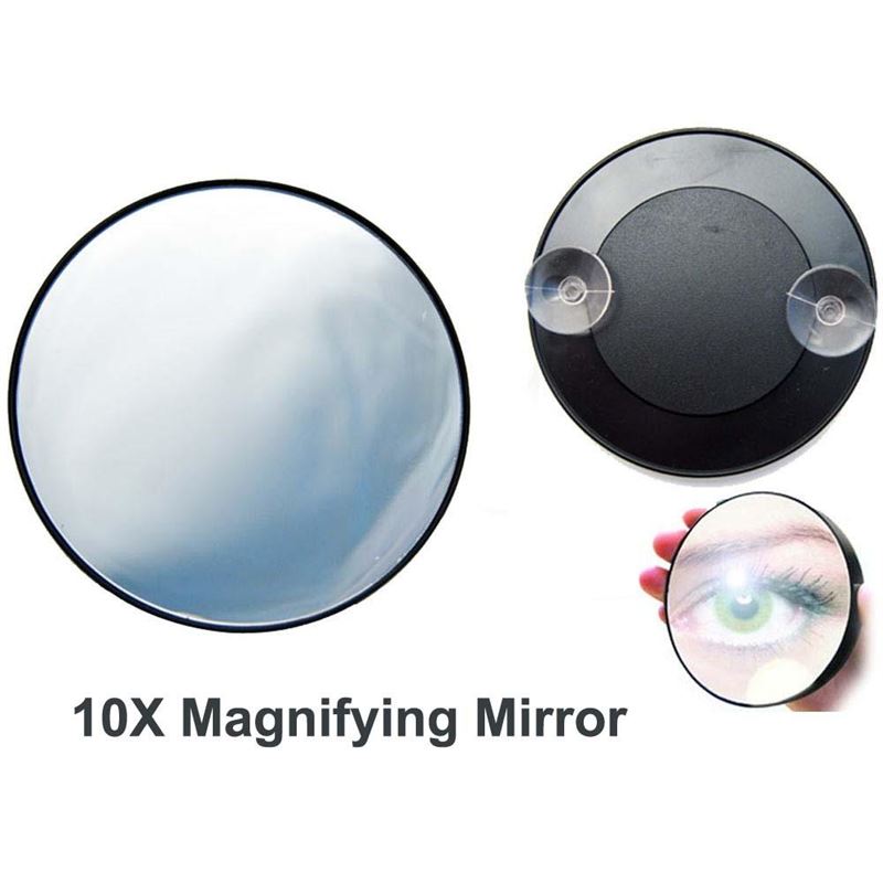 UNIQ Makeup Mirror 10x Magnification with Suction Cup - Black