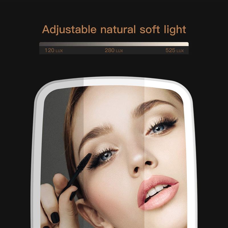 UNIQ Makeup Mirror with adjustable touch LED lights - White
