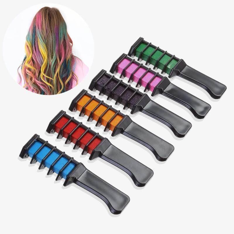 UNIQ Hairbrush with Hair Chalk - 6 colors