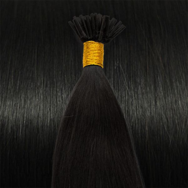 60 cm Cold Fusion Hair Extensions Colored Black 1B#
