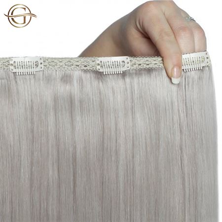 Clip On Hair Extensions #88A Gray - 7 Set - 50 cm | Gold24