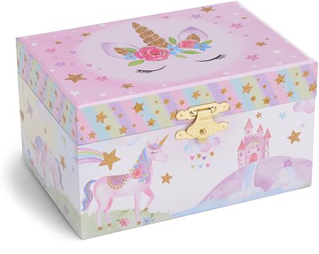 UNIQ Jewelry Box for Kids with Music Ballerina (Unicorn) - Pink/White